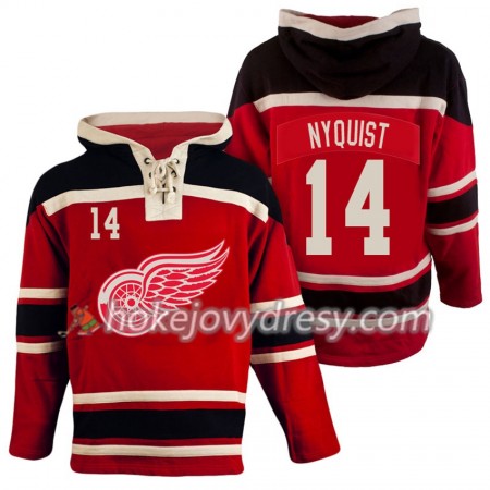 Detroit Red Wings Gustav Nyquist 14 Červená Sawyer Mikiny Hooded - Pánské
